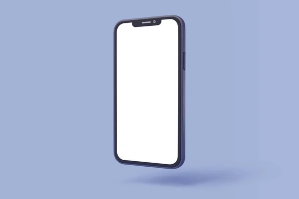 Mockup Smartphone Telefono Cellulare Con Schermo Vuoto Isolato Blu — Vettoriale Stock