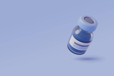 Tıbbi tek kullanımlık gerçekçi şişe, aşı enjeksiyonu..