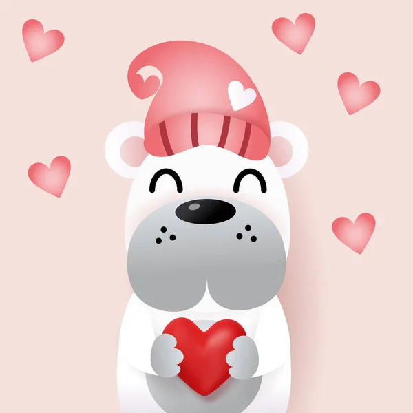 Ilustração Celebratioin Cão Bonito Com Coração —  Vetores de Stock