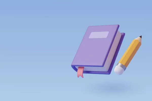 Livre Avec Icône Crayon Pour Web Design Isolé Éducation Concept — Image vectorielle