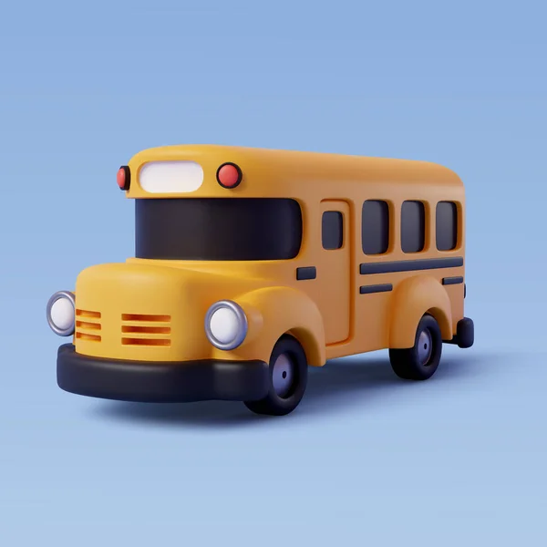 Vector Yellow School Bus Back School Concept — Stock Vector