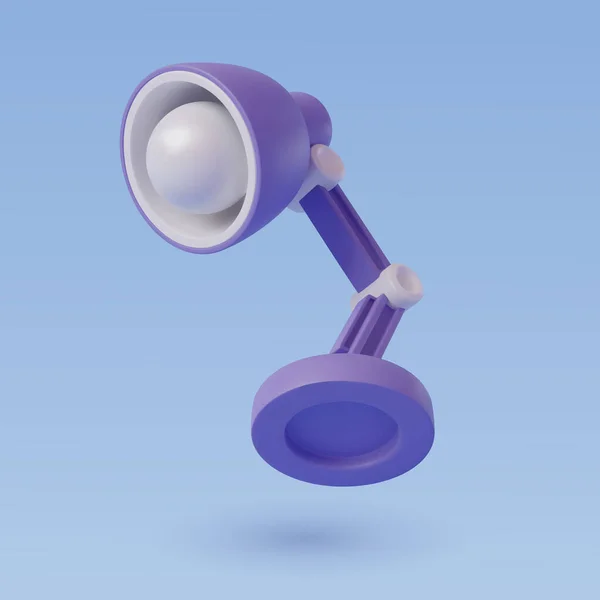 Вектор Фіолетової Настільної Лампи Синій Студентській Освітній Концепції — стоковий вектор