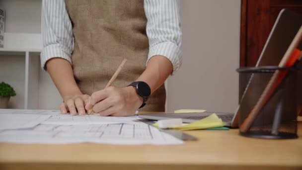 Reunión Discusión Arquitectos Ingenieros Concepto Trabajo Equipo Oficina Industria Negocios — Vídeos de Stock