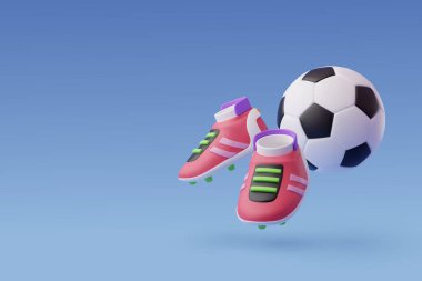 Futbol topu, spor ve oyun yarışması konseptiyle 3d Vektör Futbol Botları