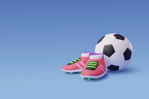 Vector Soccer Boots Football Ball Sport Game Competition Concept — Vetor de Stock