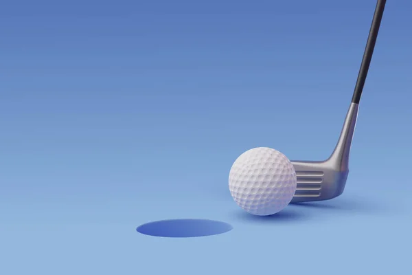 Vector Golf Putter Getting Hole Sport Game Competition Concept — ストックベクタ