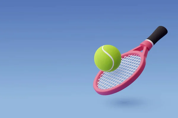 Vector Tennis Racket Ball Sport Game Competition Concept — Stockvector