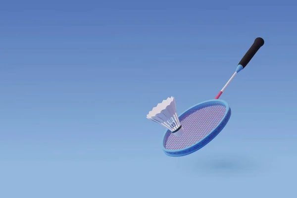 3D矢量羽毛球网球拍与Shuttlecock 运动和比赛的概念 — 图库矢量图片