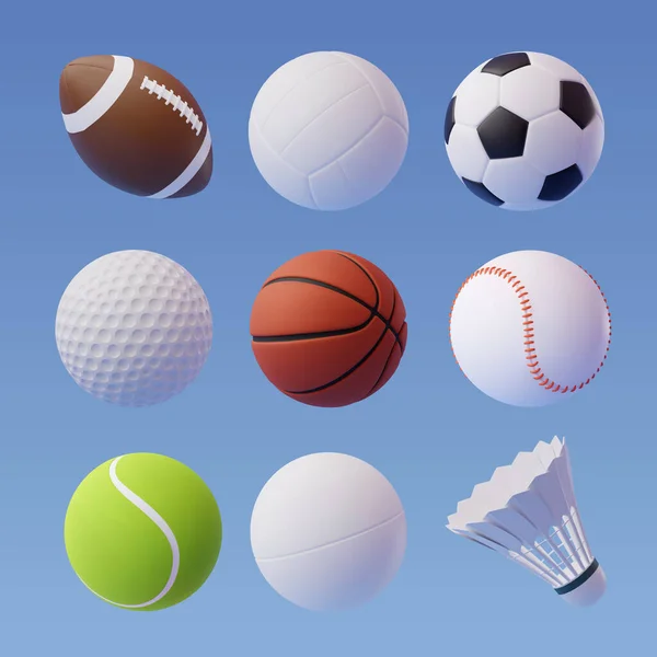 Collection Sport Icon Collection Isolated Blue Sport Recreation Healthy Life — Stockvector