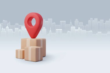 3d Vektör Paket Kutusu, Teslimat Kurye Servisi, Alışveriş Zamanı.