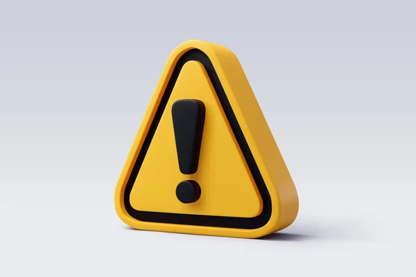Ünlem işaretli 3d Vektör Sarı uyarı işareti.