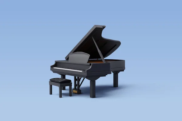 Vector Nero Lucido Pianoforte Coda Musica Concetto Strumento — Vettoriale Stock