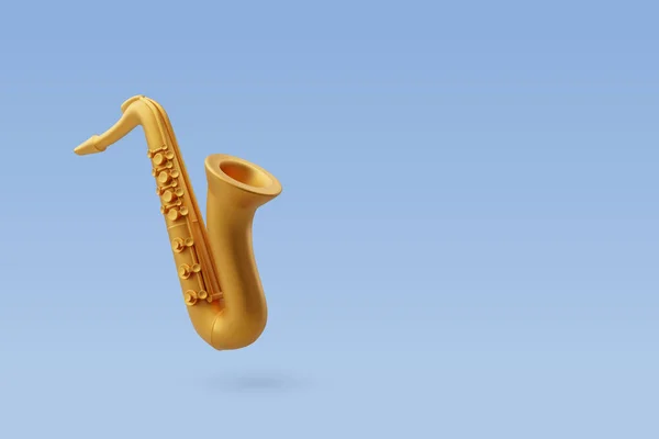 3Dベクターゴールデンサックス 音楽と楽器のコンセプト — ストックベクタ