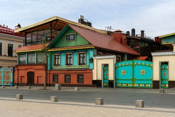 Monumento Arquitectónico Del Siglo Xix Casa Tradicional Tártara Calle Shigabutdin — Foto de Stock