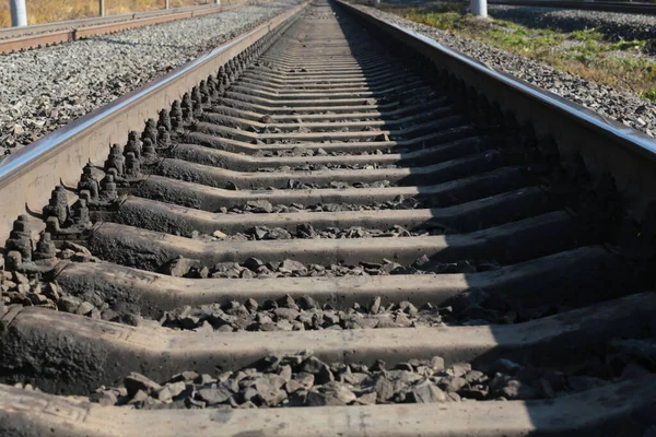 Estrada Ferro Que Vai Distância — Fotografia de Stock