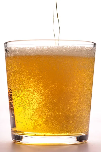 Beyaz üzerine izole edilmiş bir bardak bira.