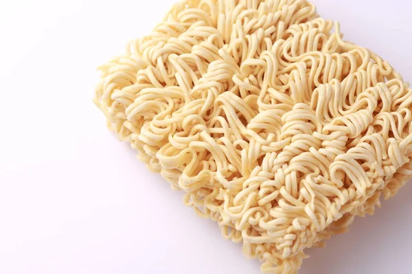 Blocco Istantaneo Tagliatelle Essiccato Dall Alto Ramen Istantanei Sono Tagliatelle — Foto Stock