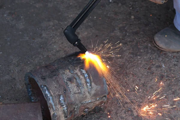 Metal Cutting Acetylene Oxygen Gas Torch — Stockfoto