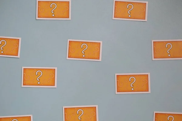 question mark on pattern cards