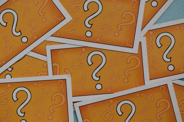 question mark on pattern cards