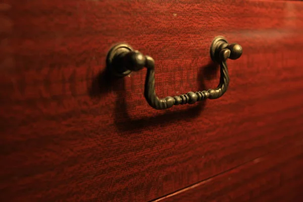 Old Drawer Handle Old Vintage Style — Stock Photo, Image