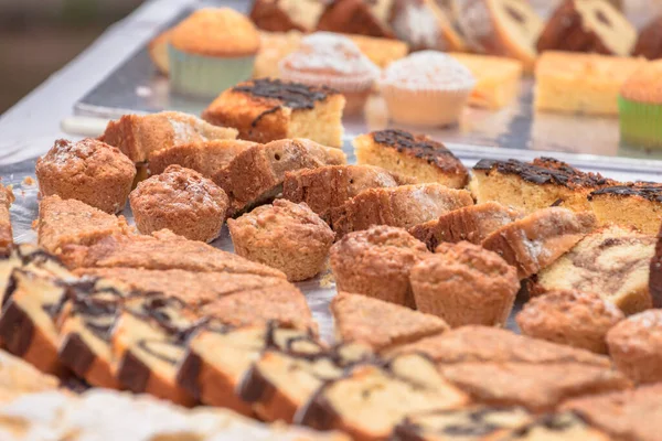 Παραδοσιακά Κέικ Και Γλυκά Κατά Διάρκεια Γιορτής Στο Val Isarco — Φωτογραφία Αρχείου