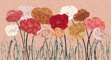 Farklı gelinciklerle süslenmiş güzel bir duvar kağıdı..