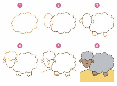 Kuzu çizim talimatları. Adım adım..