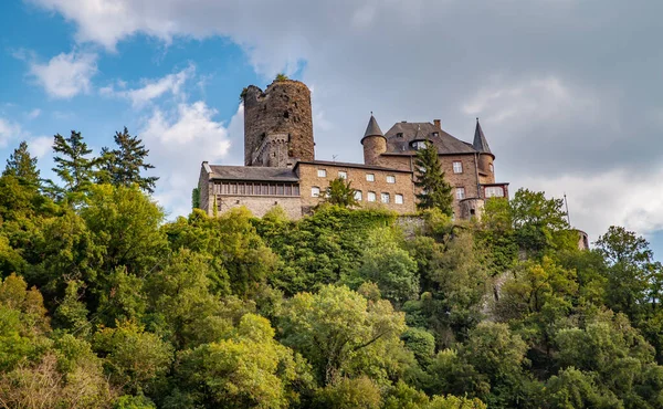 Katz Slott Romantiska Platser Rhen — Stockfoto