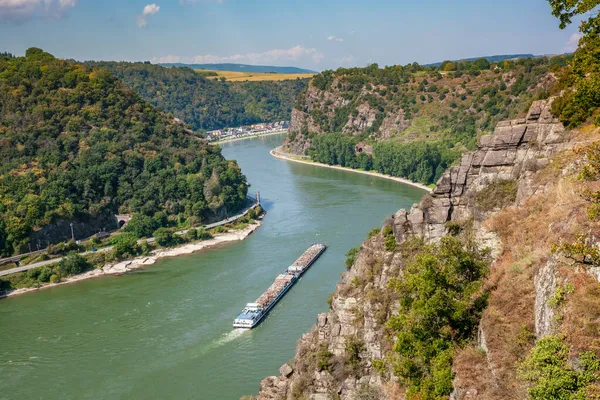 Вид Рейн Сверху Легендарную Долину Лорели — стоковое фото