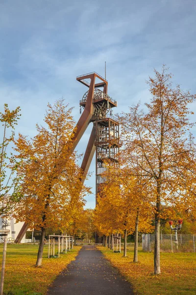 Recklinghausen Zechee Shaft Była Kopalnia Węgla Kamiennego Jesiennych Krajobrazach — Zdjęcie stockowe