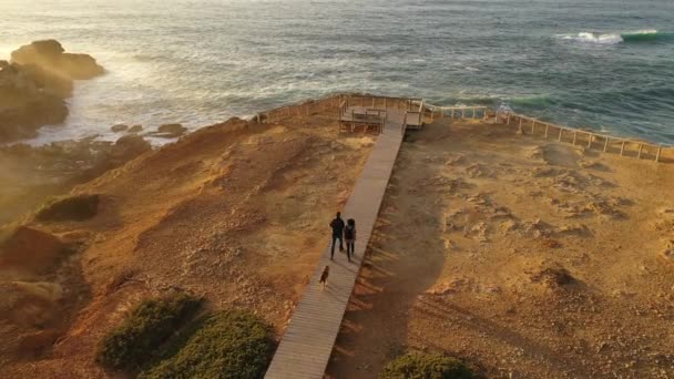 Vista Aérea Património Natural Paisagem Costeira Íngreme Promontório Carrapateira Museu — Vídeo de Stock