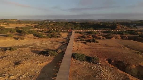 Luftaufnahme Des Naturerbes Steile Küstenlandschaft Der Landzunge Von Carrapateira Lebendiges — Stockvideo