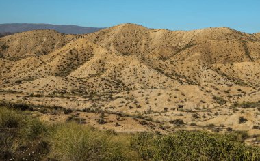 Almerya Endülüs 'teki Tabernas Çölü' nde manzara