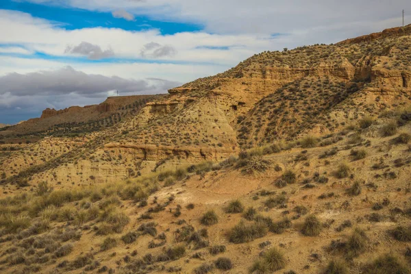 Beas de Guadix 'teki doğal manzara üzerine dünyanın sonunun bakış açısından fantastik bir manzara.
