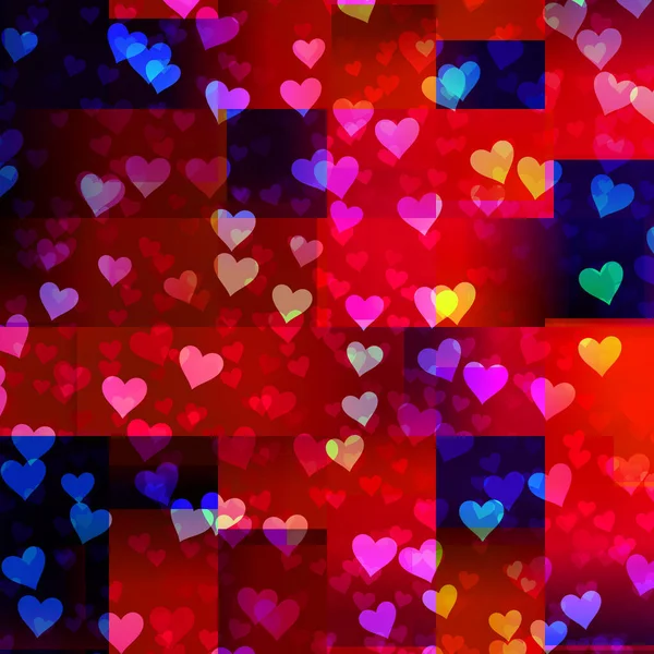 Romantisk Vit Rörelse Hjärtan Ljusrosa Blå Kaklade Bakgrund Älskar Glödande — Stockfoto