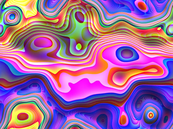 Vivid Colorful Dream Bright Illustration Neon Wavy Shapes Psychedelic Shiny — Stock Photo, Image