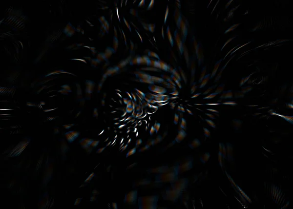 Digital Motion Swirl Glitch Lines Glowing Lights Black Background Techno — Stock Photo, Image