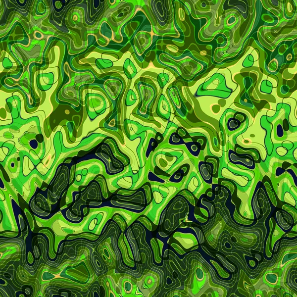 Zelený Gradient Bezešvé Geometrické Tvary Vzor Křivými Liniemi Funky Tekuté — Stock fotografie