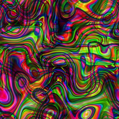 Canlı renkli parlak illüstrasyon parlak neon köşegen şekiller, psikedelik gökkuşağı aydınlatmalı üst üste binen kravat boya hippi tasarımı menekşe mavisi sarı ve yeşil
