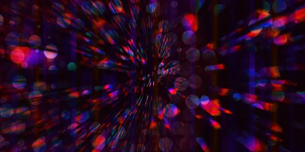 Abstrakt Lila Röd Boheh Cirklar Digital Rörelse Fyrverkeri Explosion Glitch — Stockfoto