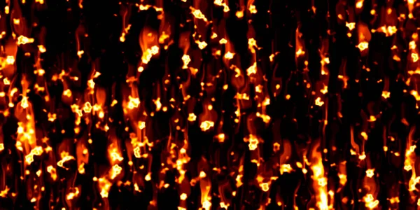 Soyut alev ve duman gerçeküstü dalgalar alevler içinde bulanık şekiller, tehlikeli sıcak sis tasarımı, siyah arka planda parlayan turuncu kırmızı enerji.