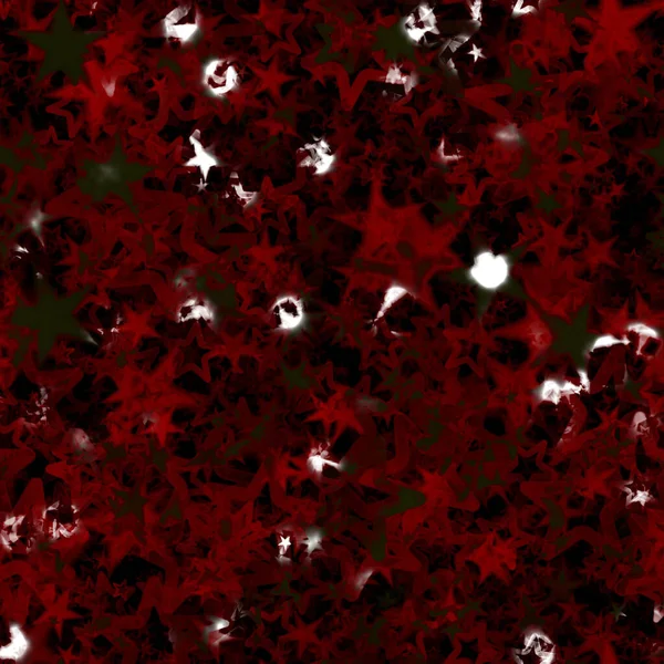 Siyah Arka Planda Beyaz Bokeh Işıkları Olan Sihirli Kırmızı Yıldızlar — Stok fotoğraf