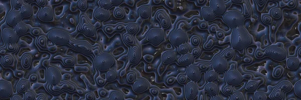 Tmavé Plastové Ilustrační Tvary Indigově Modrých Černých Barvách Reliéfními Ozdobami — Stock fotografie