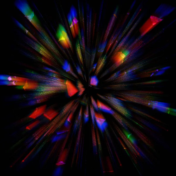 Linee Glitch Del Movimento Digitale Luci Luminose Velocità Sfondo Nero — Foto Stock