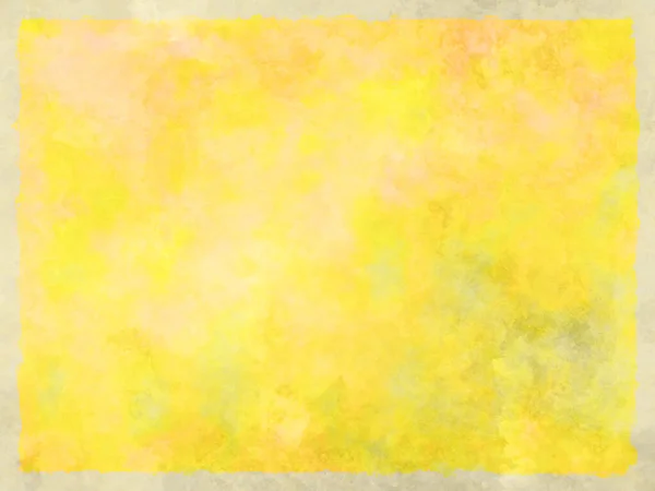 Sunny Yellow Watercolor Frame Splashed Background Daub Stains Cloudy Shapes — Stock Photo, Image