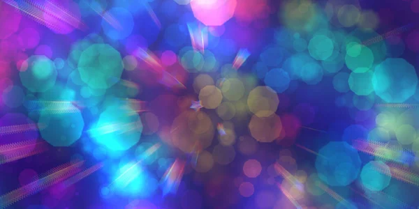 Soyut, sihirli, renkli, parlak yıldızlı bir tatil. Güzel bir bokeh ışığı, Noel kartı ya da duvar kağıdı paketleme doğum günü partisi.