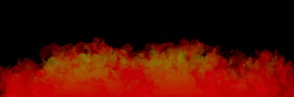 Энергия Ярко Желтый Оранжевый Красный Акварель Облачные Формы Черном Фоне — стоковое фото