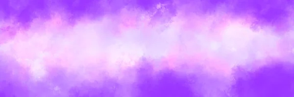 Acquerello Pittura Nuvoloso Sfondo Bordi Viola Brillante Con Vuoto Morbido — Foto Stock