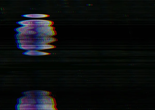 Glitch Digitale Distorsione Cerchio Viola Effetto Blu Futuristico Cyberpunk Noise — Foto Stock